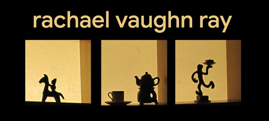 Japanese silohhuette artwork with Rachael Vaughn Ray in text
